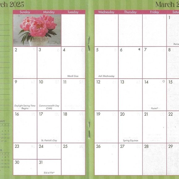 2024-2025 Value Pocket Calendar for Planning, Scheduling - Flowers - Picture 2 of 6